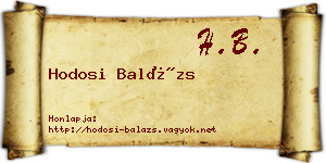 Hodosi Balázs névjegykártya